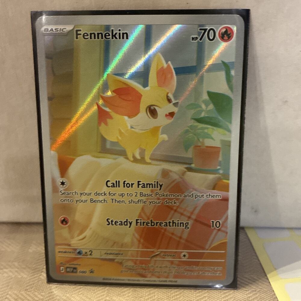 Fennekin 080 Me04: Chaos Rising Illustration Rare Full Art Holo Black Star Promo